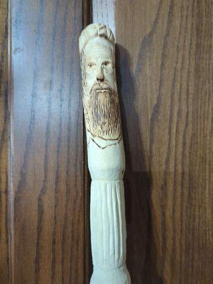 Hand Carved Double Headed Walking Stick - 63 Inches Tall