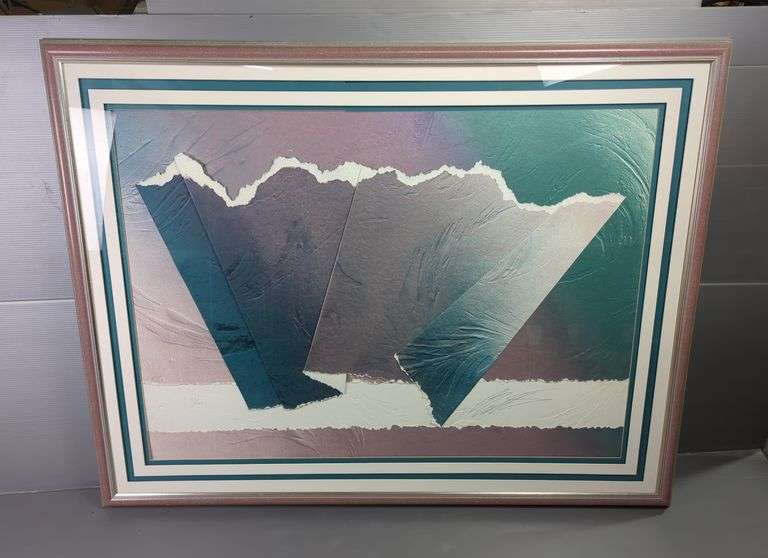 Abstract Print Believed To Be By Laura Crehuet Berman (Spanish-American, 1973- ), Signed And Numbered 51/375, Framed And Matted, 46.5" X 60", Has Some Water Damage