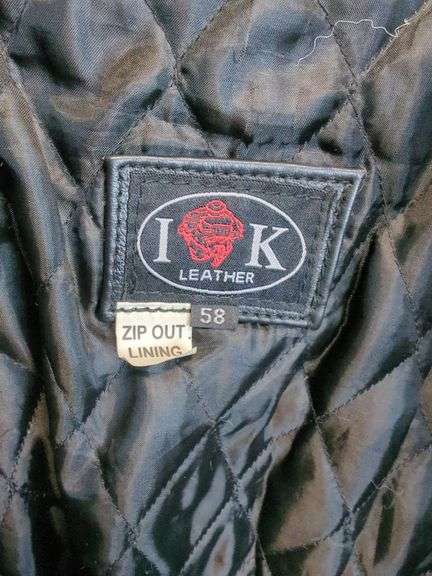 I K Leather Motorcycle Jacket - Size 58