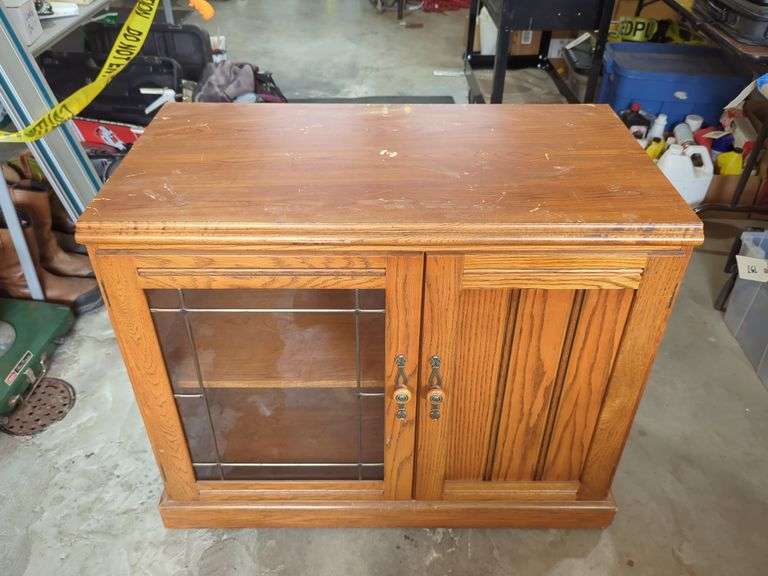 Rolling Storage Cabinet with Glass Door
