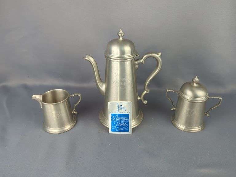 Jostens Pewter Coffee Set