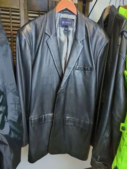 Cremiuex Black Leather Blazer, Size XXL