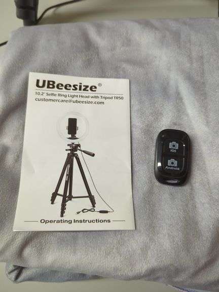 UBeesize 10.2" Selfie Ring Light with Tripod & Kate Background Cloth