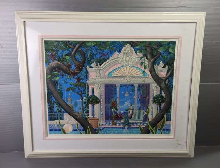 John Kiraly (American, 1943- ) 'Temple Of Swim', Print Of Oil Painting, Signed And Numbered CXCI/CC (191/200), Framed And Matted, 42.5" X 51.25", Has Some Water Damage