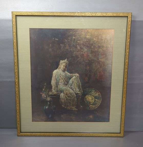 Paul King (American 1867-1947) 'The Dream' Portrait Print, Framed And Matted, 31.25" x 27.25"