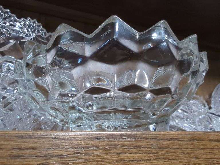 Cut Glass Bowls And Serving Pieces, Approx Qty 15