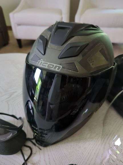 ICON Airflite Blockchain Motorcycle Helmet with Accessories