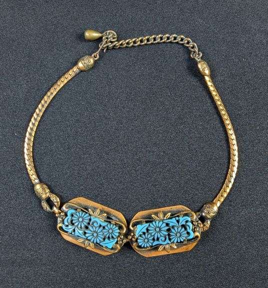 Turquoise Colored Floral Design Jewelry Set