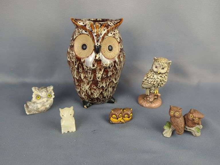 Owl Figurines And Planter