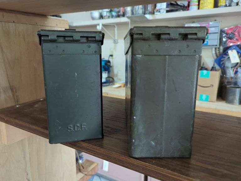 Ammunition Cans Filled with Assorted Grinding and Sanding Discs
