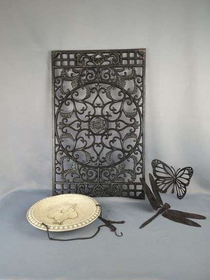 Metal Door Mat And Hanging Birdbath