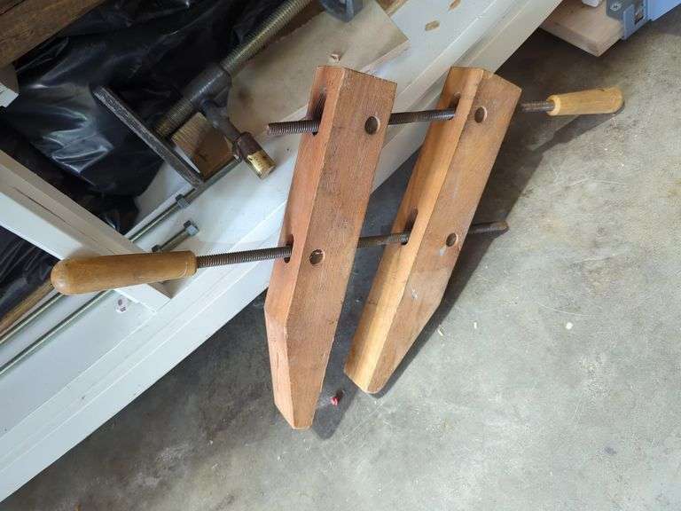 Carpentry Tools Including Clamps, Lumber and More