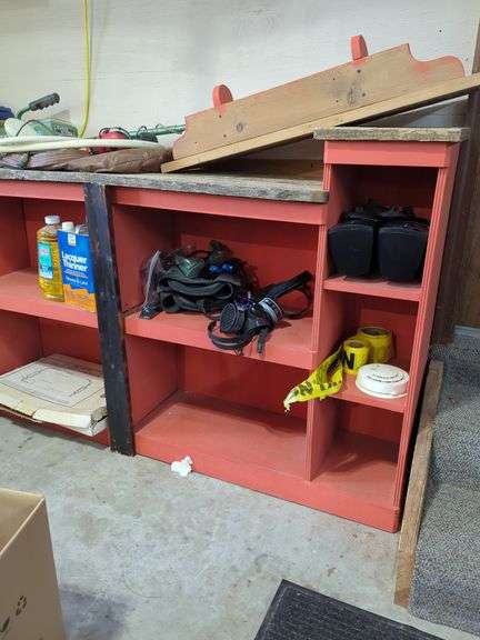Painted Wood Storage Shelves