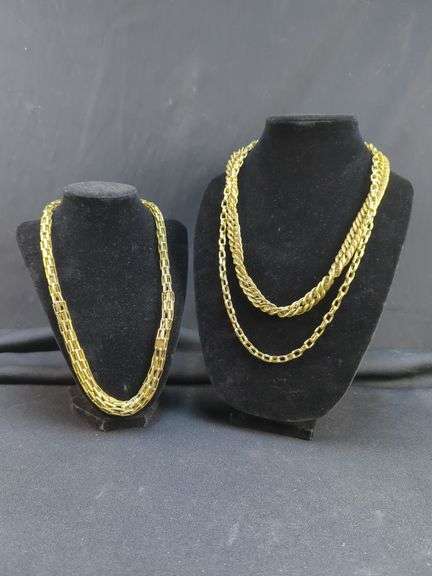 Three Gold Tone Necklaces