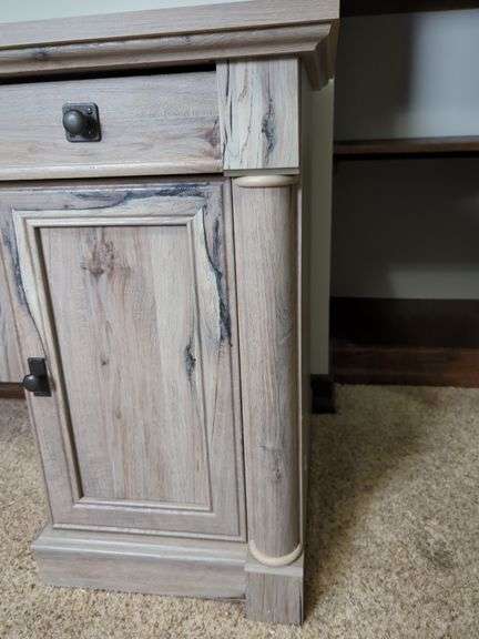 Corner L-Shaped 2-Piece Computer Desk with Drawers and Locking Cabinet