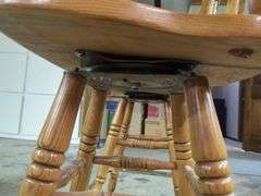 Wood Swivel Bar Stools with Footrest, Qty 2
