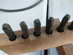 Metal Letter Stamp Set with Wooden Holder