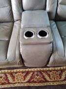 Powered 2-Seat Leather Home Theater Recliner with Console