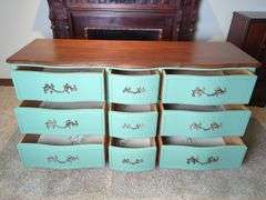 Drexel Nine-Drawer Dresser with Wood Top