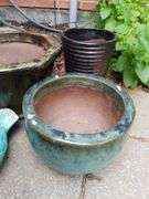 Glazed Ceramic Planters, Various Styles, Qty 4