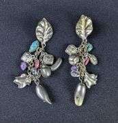 Statement Necklace and Earrings with Stones and Metal Elements