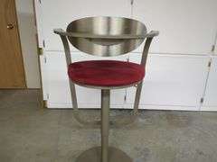 Modern Style Swivel Bar Stool With Upholstered Seat
