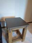 Restoration Hardware Wood and Metal Side Table, See Lot 211 For Matching Item