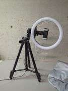 UBeesize 10.2" Selfie Ring Light with Tripod & Kate Background Cloth