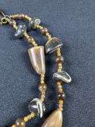 Unique Horn Bead Necklace and Earring Set