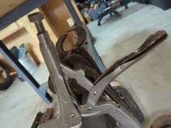 Farrier's Hoof Nippers, And C-Clamp Vise Grips