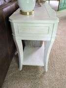 White Oak Eggshell Sofa Table with Center Drawer, See Lots 52, 62 And 260 For Matching Items