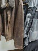 Dockers Leather Jacket with Faux Fur Collar - Size Large