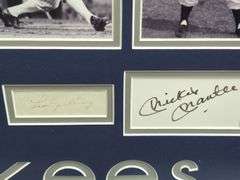 New York Yankees Framed Photographs And Autographs Including Joe DiMaggio, Babe Ruth, Lou Gehrig, And Mickey Mantle