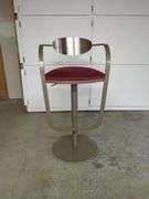Modern Style Swivel Bar Stool With Upholstered Seat