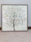 Framed Floral and Tree Prints, Qty 2
