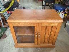 Rolling Storage Cabinet with Glass Door