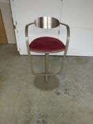 Modern Style Swivel Bar Stool With Upholstered Seat