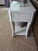 White Oak Eggshell Sofa Table with Center Drawer, See Lots 52, 62 And 260 For Matching Items