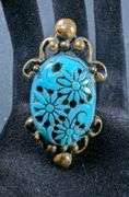 Turquoise Colored Floral Design Jewelry Set