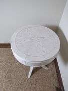 White Oak Eggshell Round Side Accent Table, See Lots 55, 62 And 260 For Matching Items