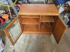 Rolling Storage Cabinet with Glass Door