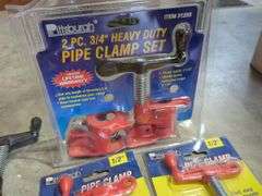 Pittsburgh Pipe Clamp Assortment, 1/2" and 3/4" Sizes