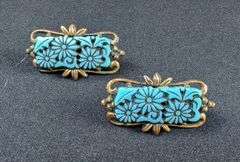 Turquoise Colored Floral Design Jewelry Set