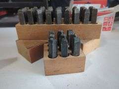 Metal Letter and Number Stamp Set in Wooden Holders