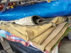 Tarps and Moving Blankets In Storage Container