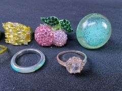 Group of Costume Jewelry Fashion Rings - Assorted Styles