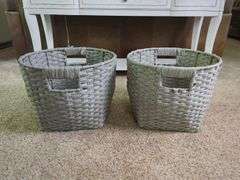 Pair of Woven Storage Baskets - 14" x 18"