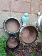Glazed Ceramic Planters, Various Styles, Qty 4