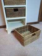 Entryway Table with Woven Basket Drawers