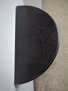 Dark Wood Half-Moon Entryway Table With Drawer